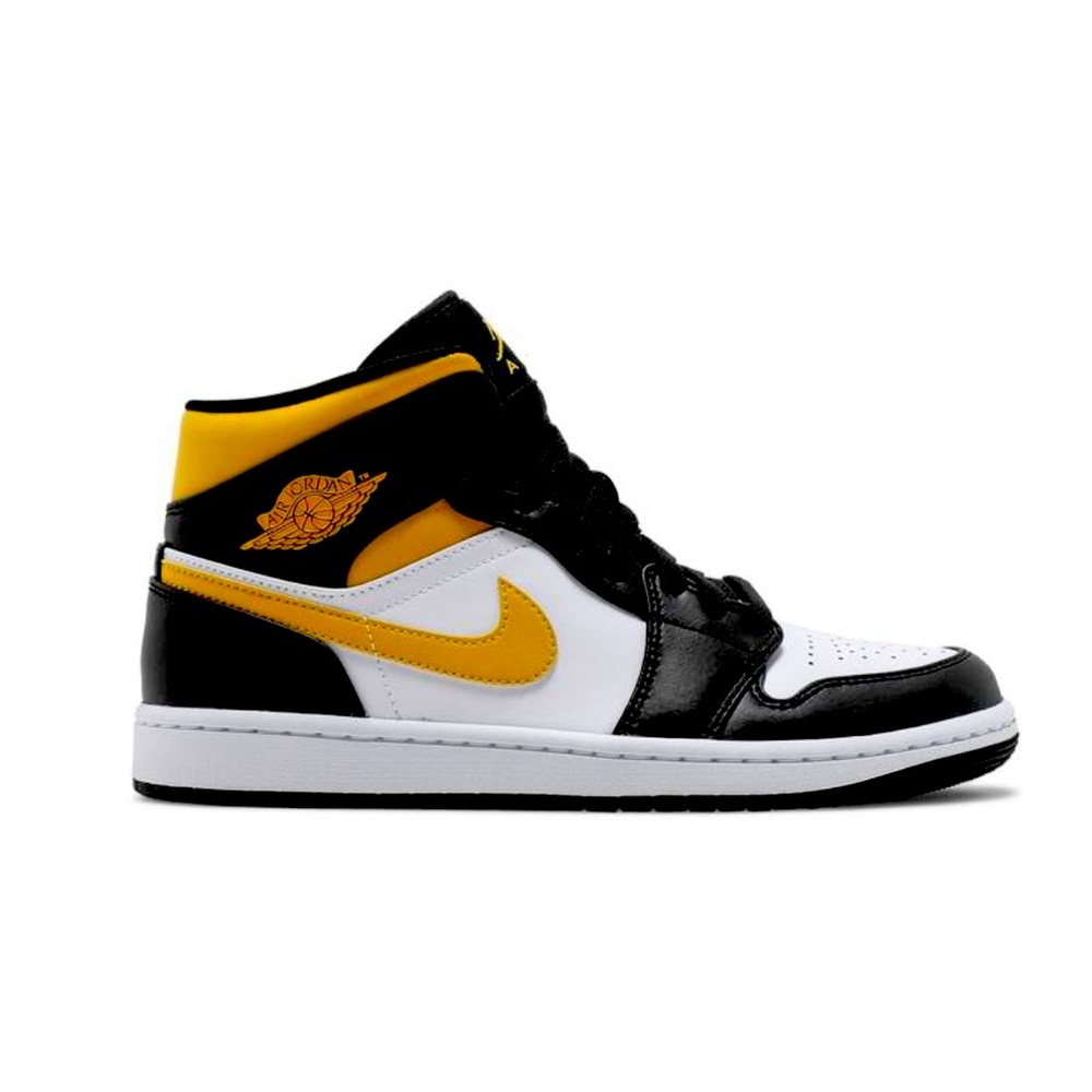 EUC Air Jordan 1 Mid 'Black University Gold'